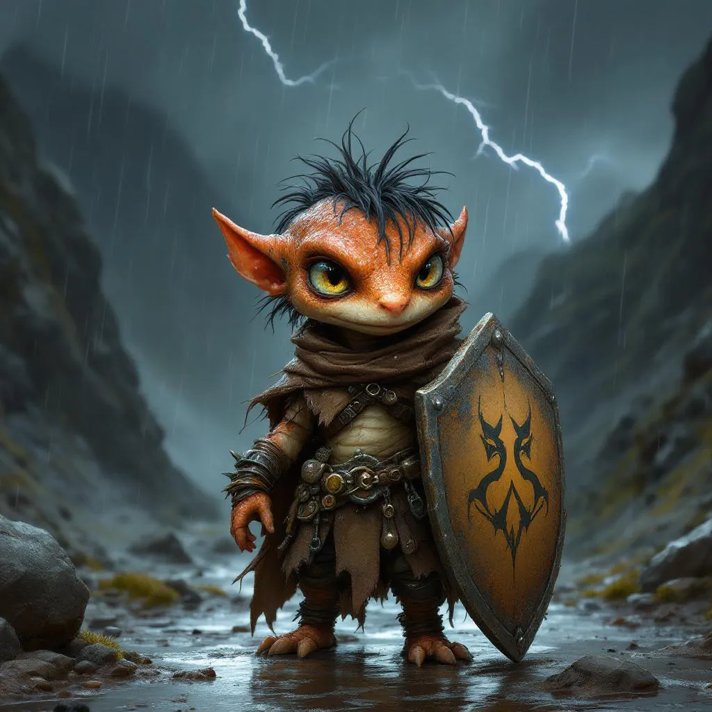 Skek, a Kobold Paladin — D&D 5e NPC portrait