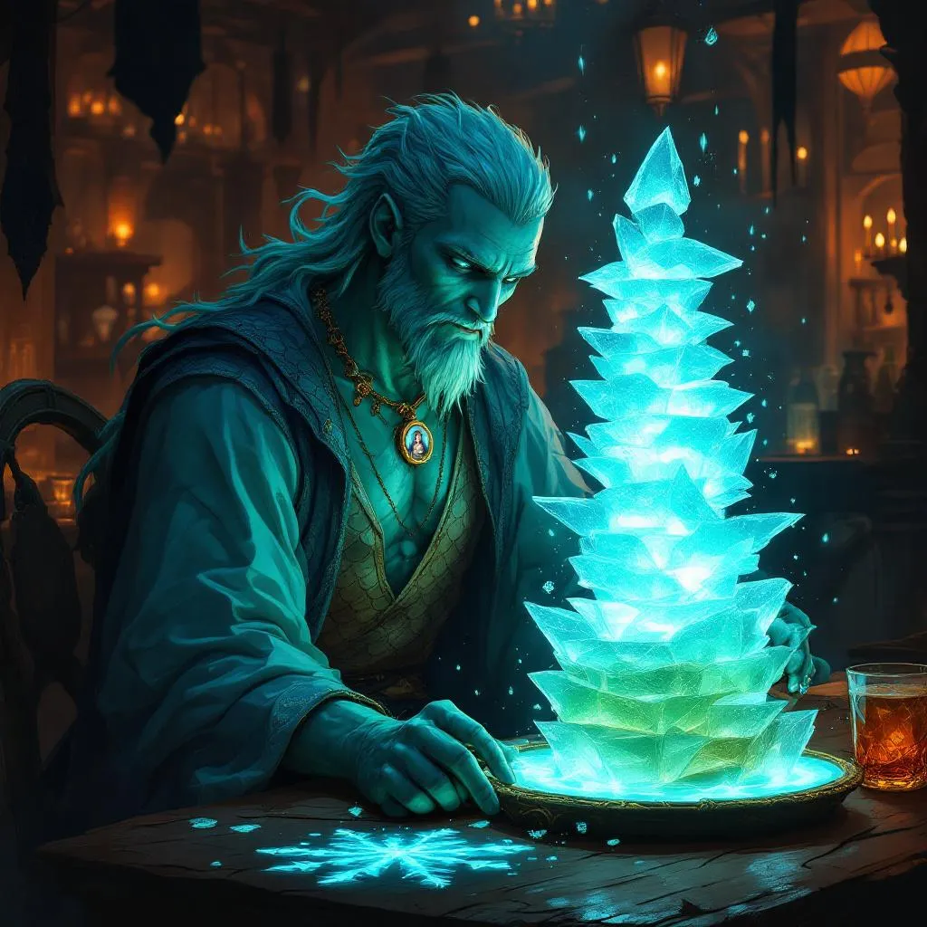 Kaelen Var-Salis, a Triton Bard — D&D 5e NPC portrait