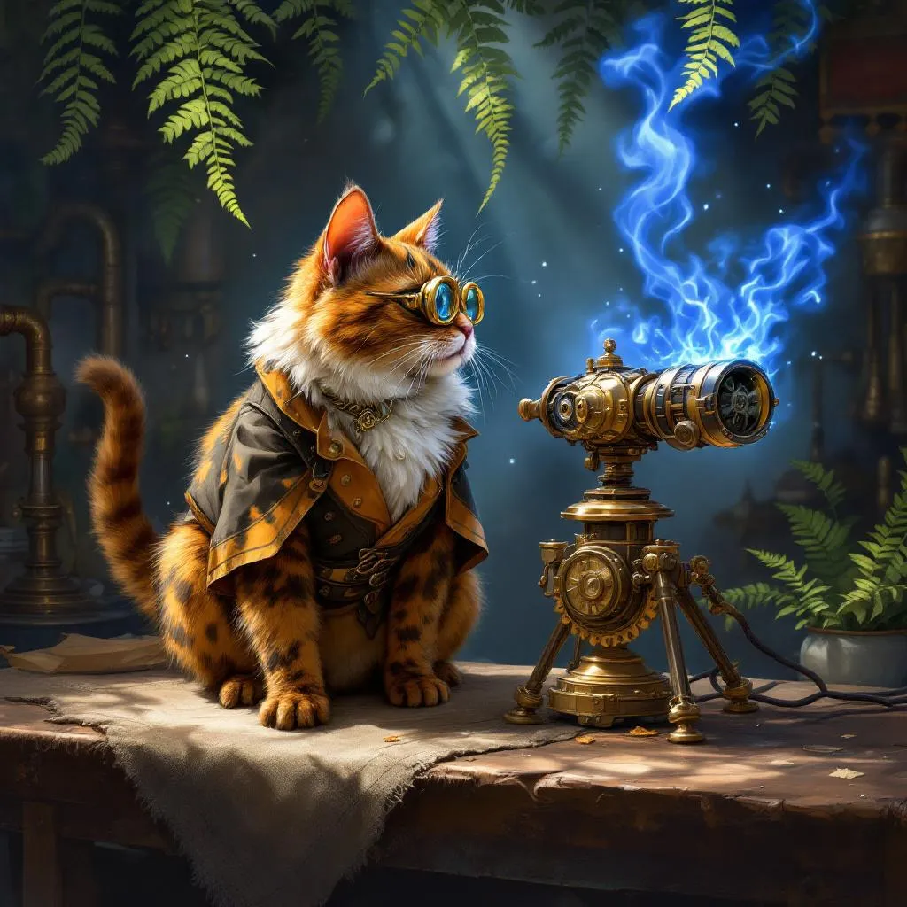 Prince Valerius 'Rain-Step', a Tabaxi Artificer — D&D 5e NPC portrait