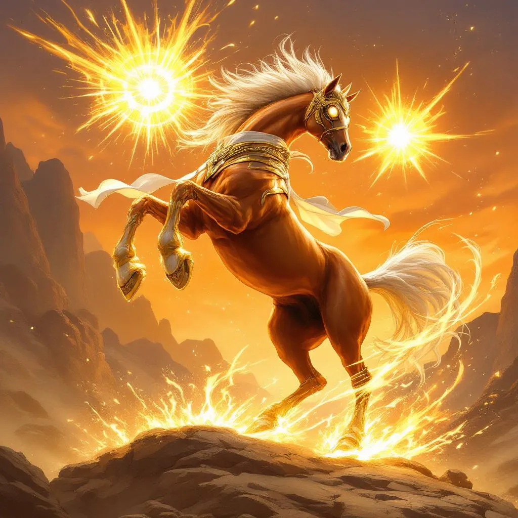 Elara 'The Solar Flare' Dawnhoof, a Centaur Monk — D&D 5e NPC portrait
