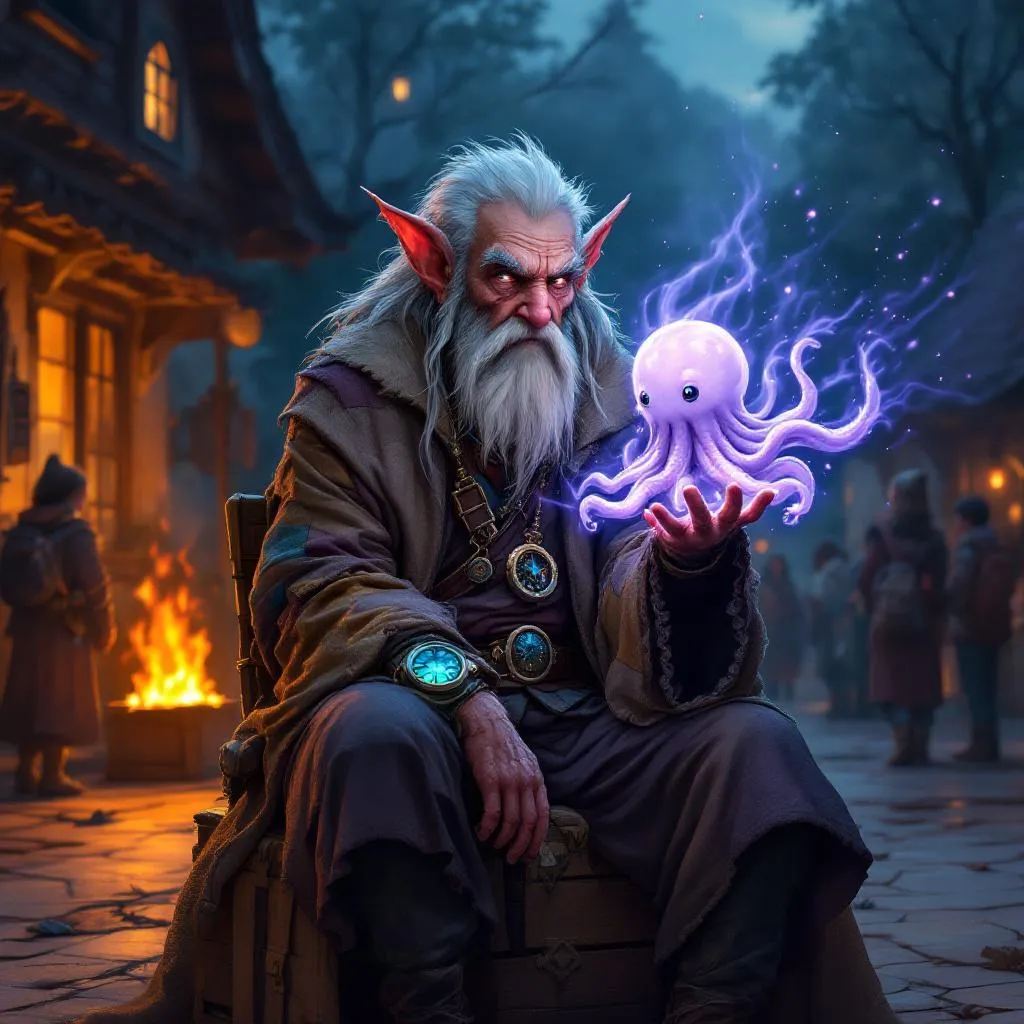 Barnaby ‘Thump’ Wickerton, a Harengon Warlock — D&D 5e NPC portrait