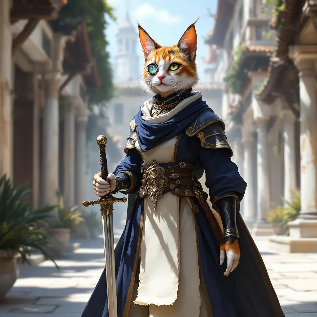 Zhia of the Polished Pounce, a Tabaxi Rogue — D&D 5e NPC portrait