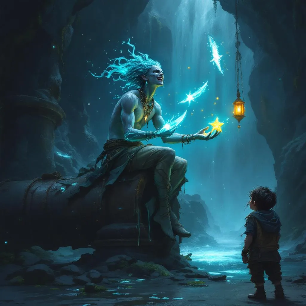 Thristan "The Puddle-Prince" Ripple, a Water Genasi Rogue — D&D 5e NPC portrait