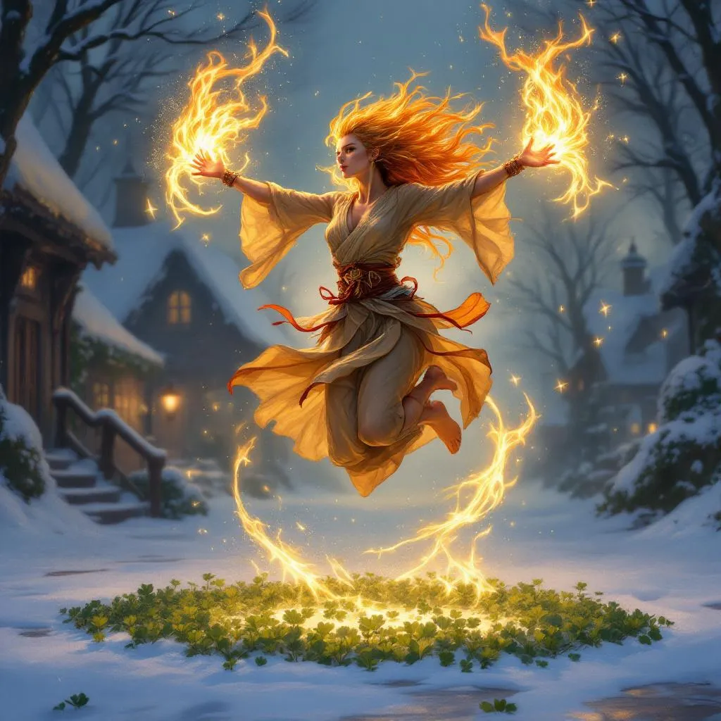 Solasthi Sun-Sovereign, a Summer Eladrin Monk — D&D 5e NPC portrait