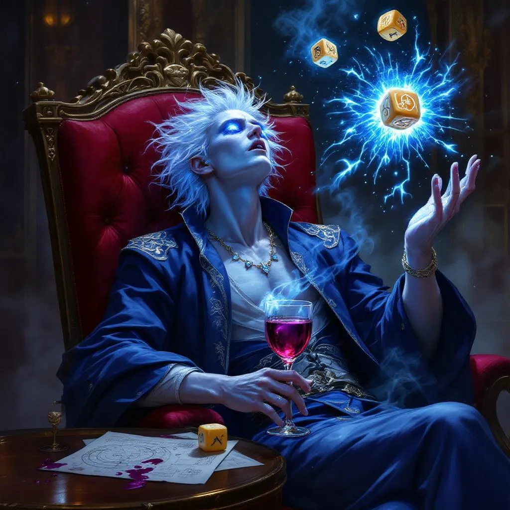 Zephyriel 'Snake-Eyes' Vane, a Protector Aasimar Wizard — D&D 5e NPC portrait