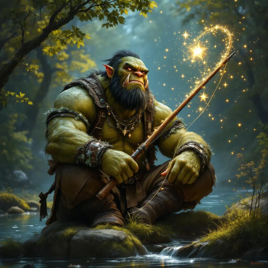Thokk 'The Bridge' Ghenn, a Orc Bard — D&D 5e NPC portrait