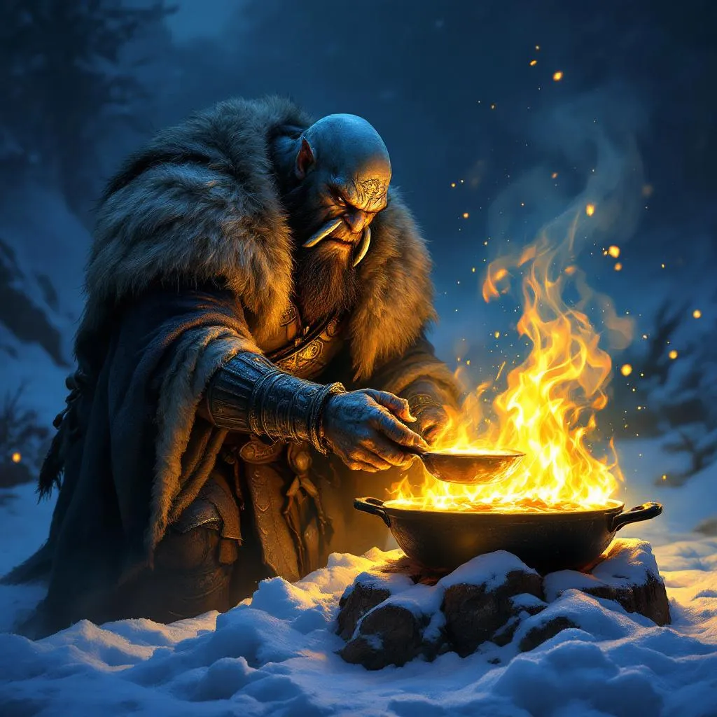 Gort 'Embersmile' Ironthaw, a Orc Cleric — D&D 5e NPC portrait