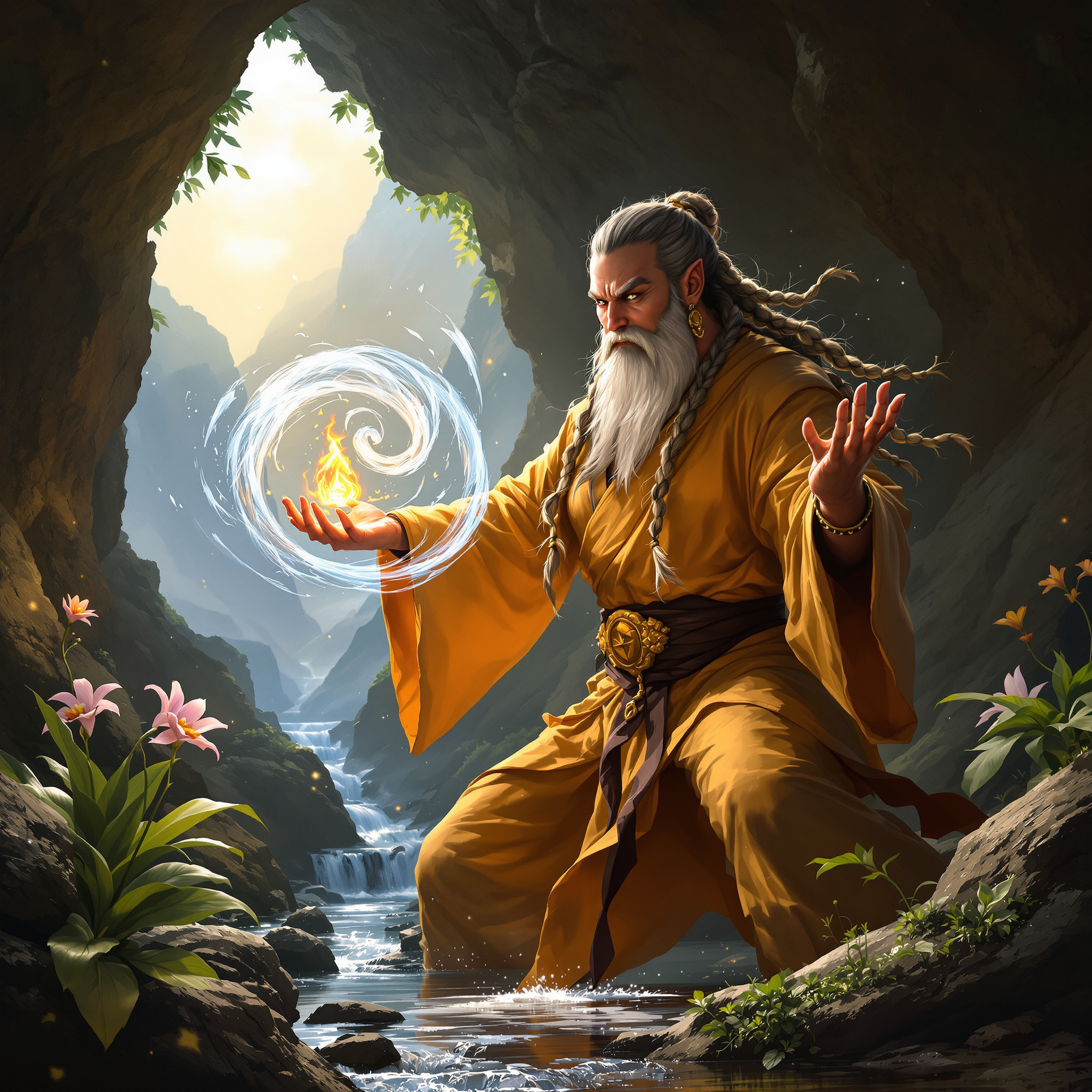 Hronna 'Stone-Root' Broadstride, a Mountain Dwarf Dwarf Monk — D&D 5e NPC portrait