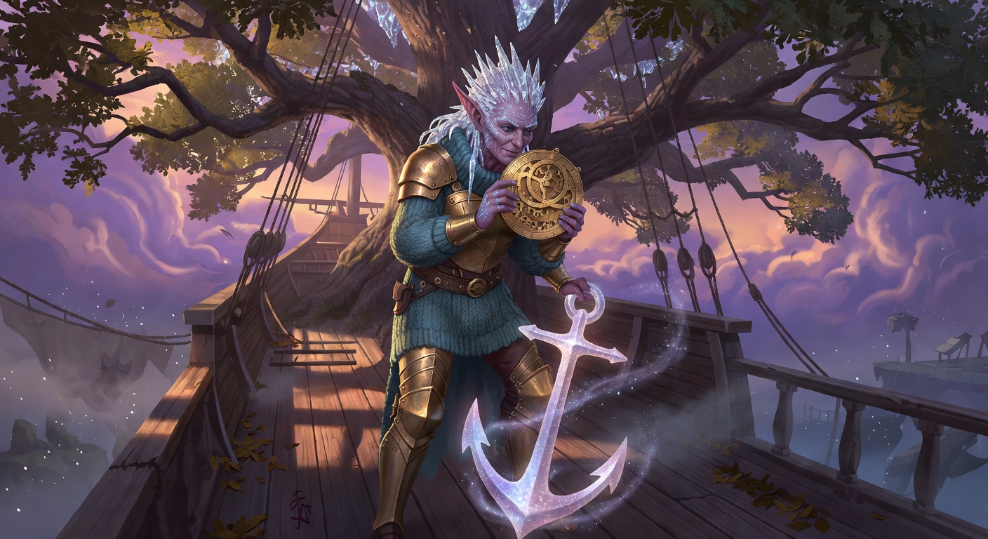 Oonagh of the Star-Salt Seas, a Winter Eladrin Paladin — D&D 5e NPC portrait