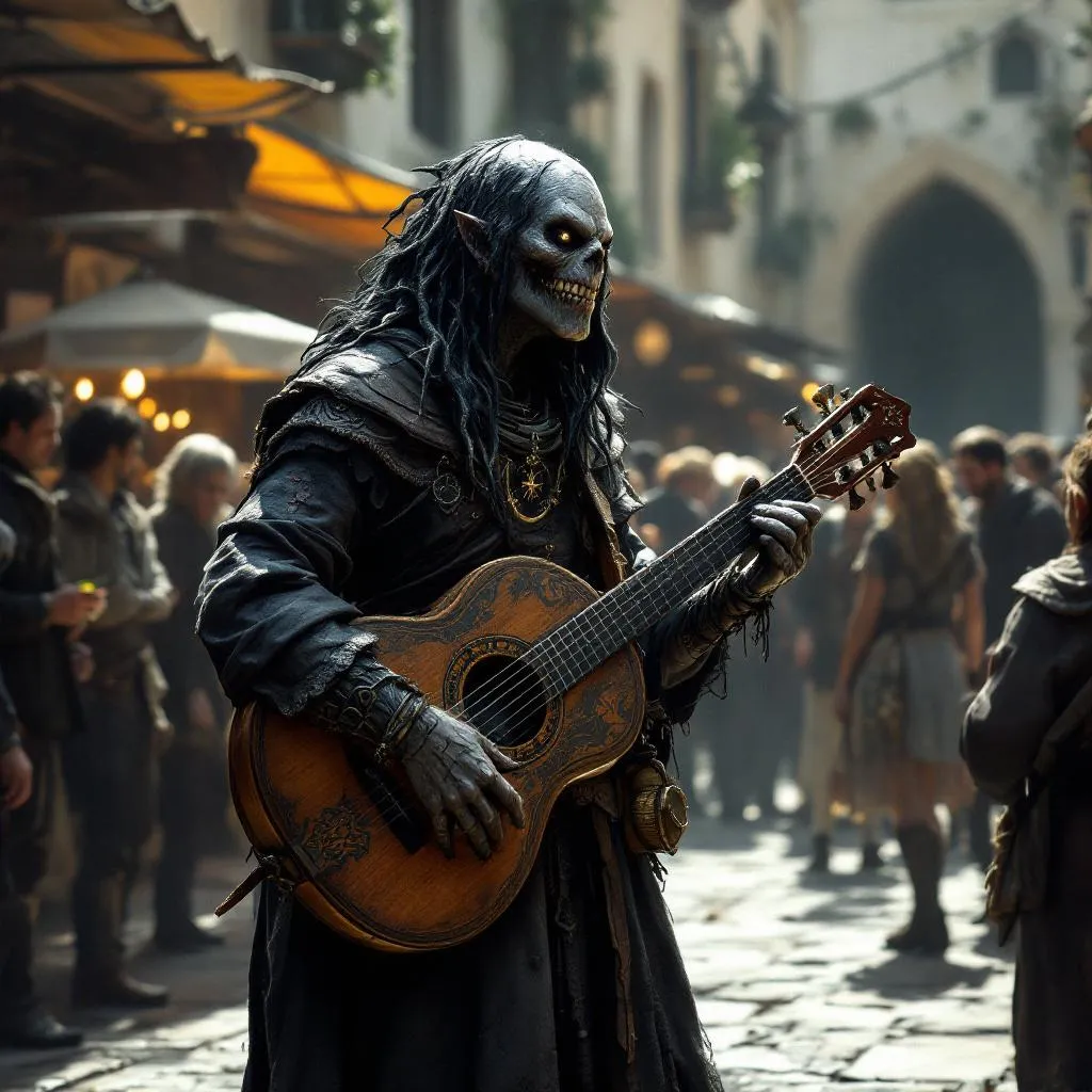 Kvara, a Duergar Bard — D&D 5e NPC portrait