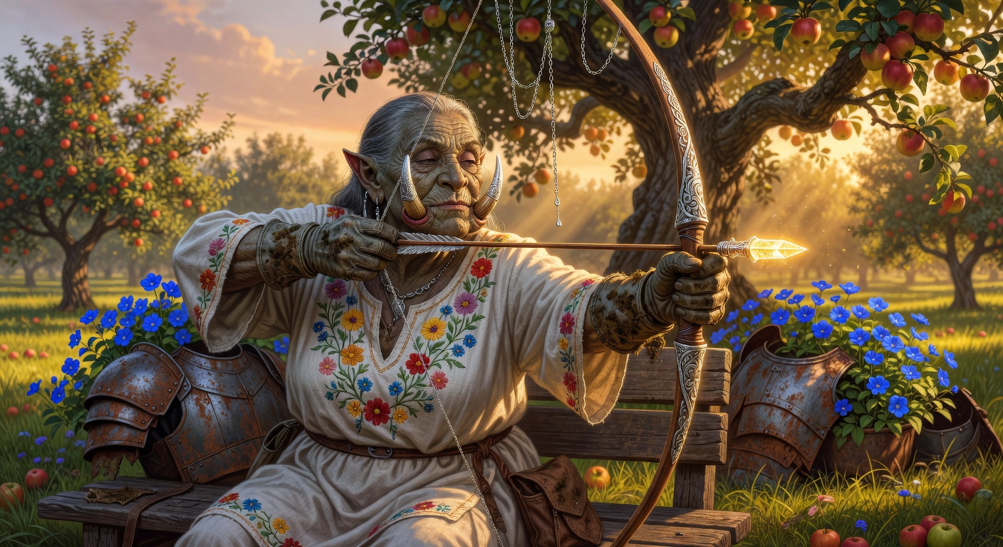 Olara Bone-Mender, a Half-Orc Fighter — D&D 5e NPC portrait