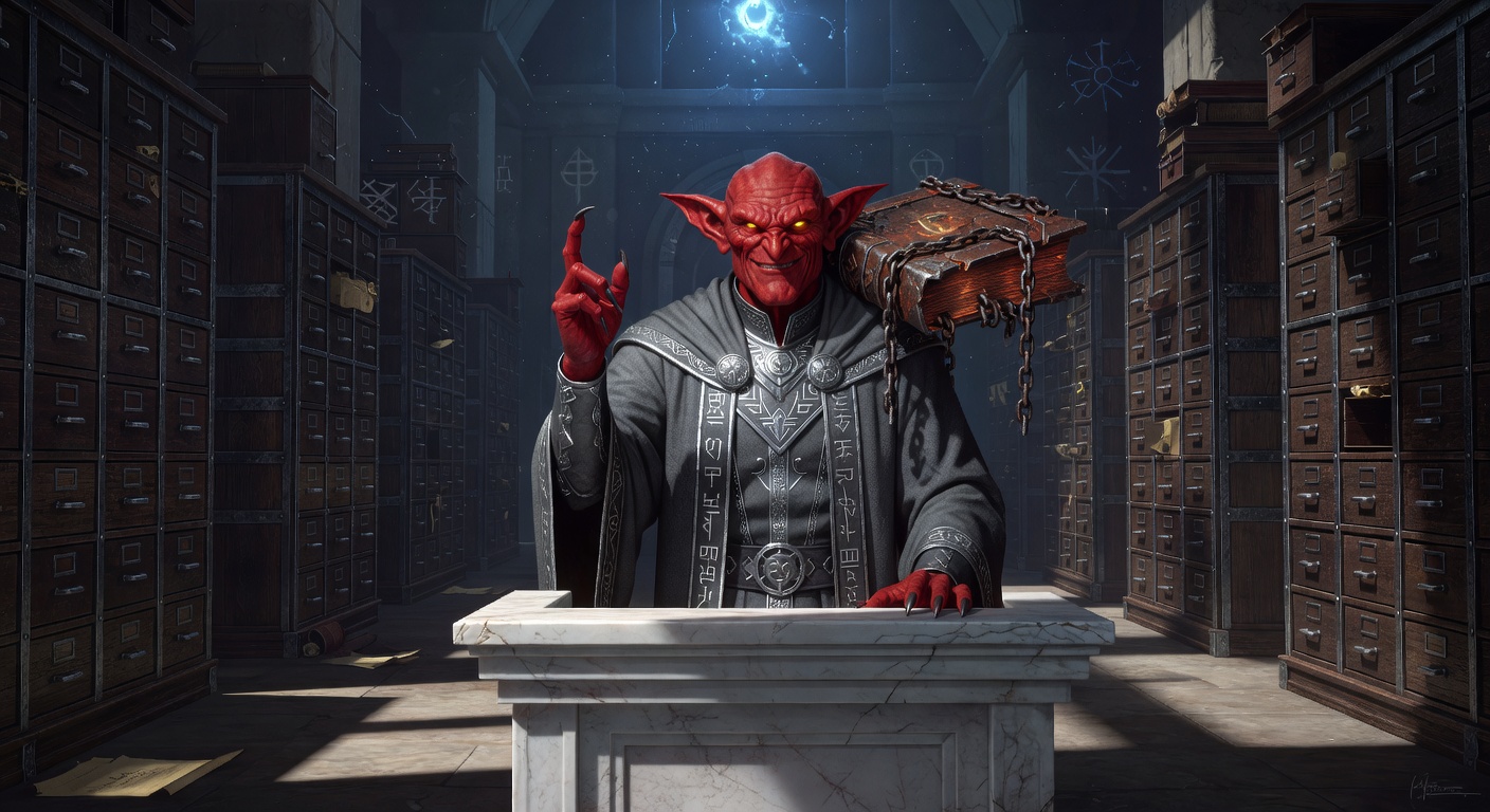 Kazzak ‘The Redacted’ Vae-Thun, a Hobgoblin Wizard — D&D 5e NPC portrait