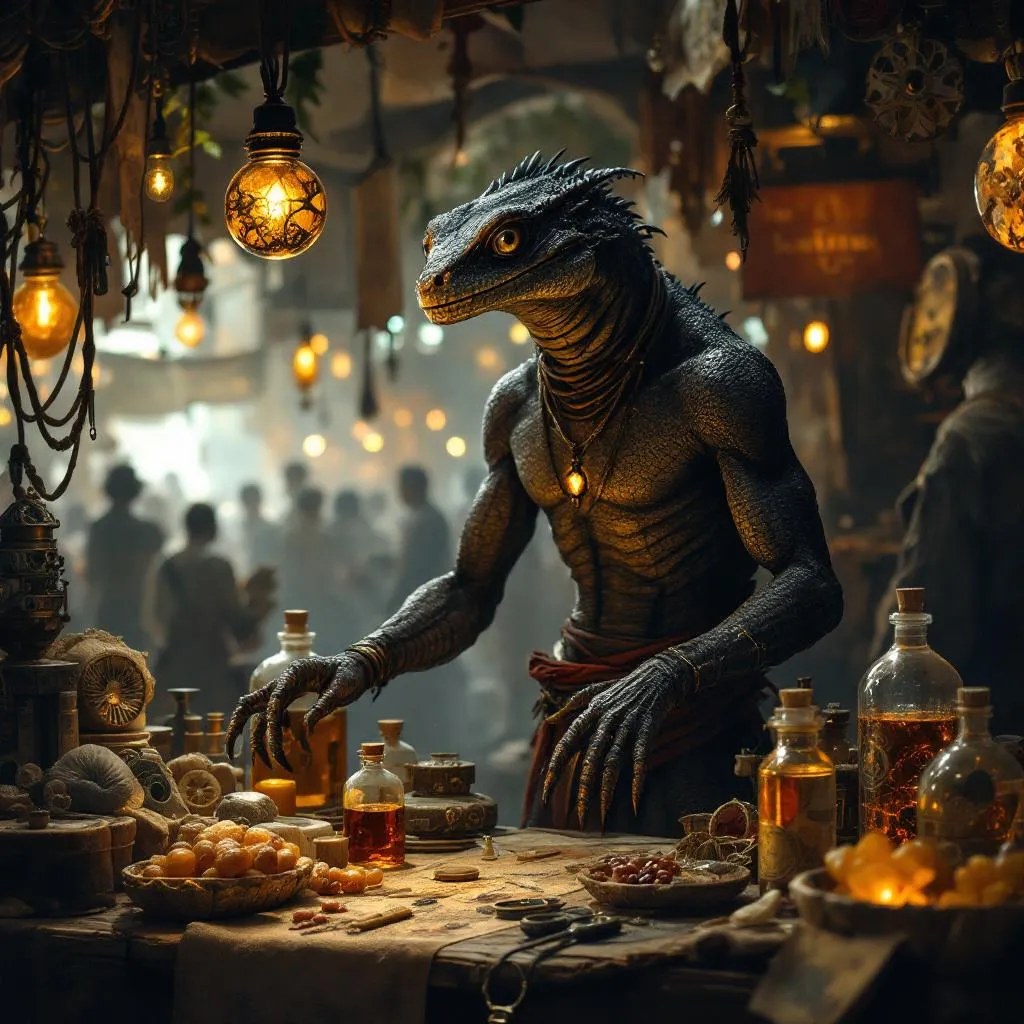 Riz’zar, a Lizardfolk Fighter — D&D 5e NPC portrait