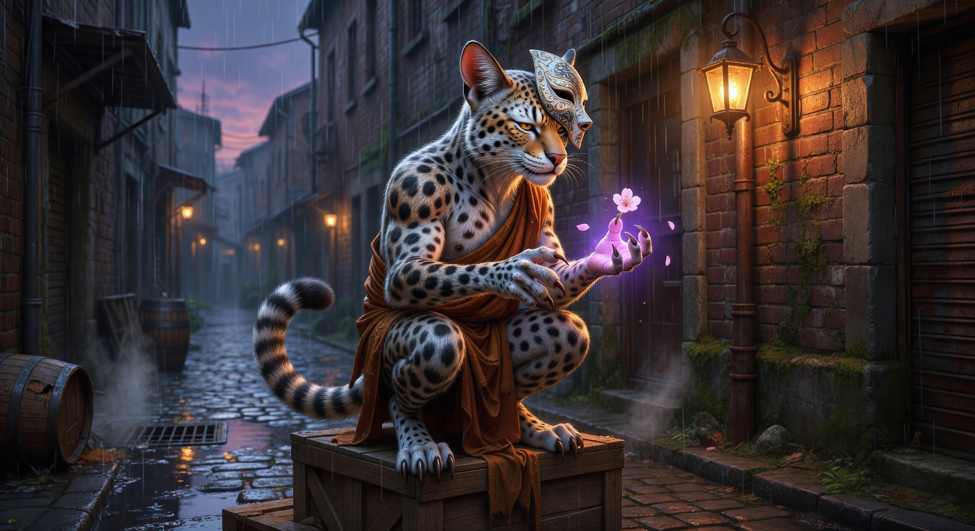 Elan 'The Soft-Paw', a Tabaxi Monk — D&D 5e NPC portrait