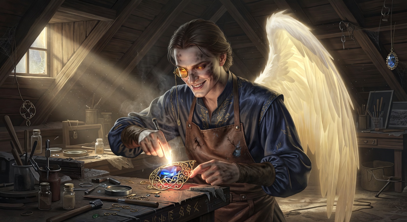 Valerius Vane, a Protector Aasimar Cleric — D&D 5e NPC portrait