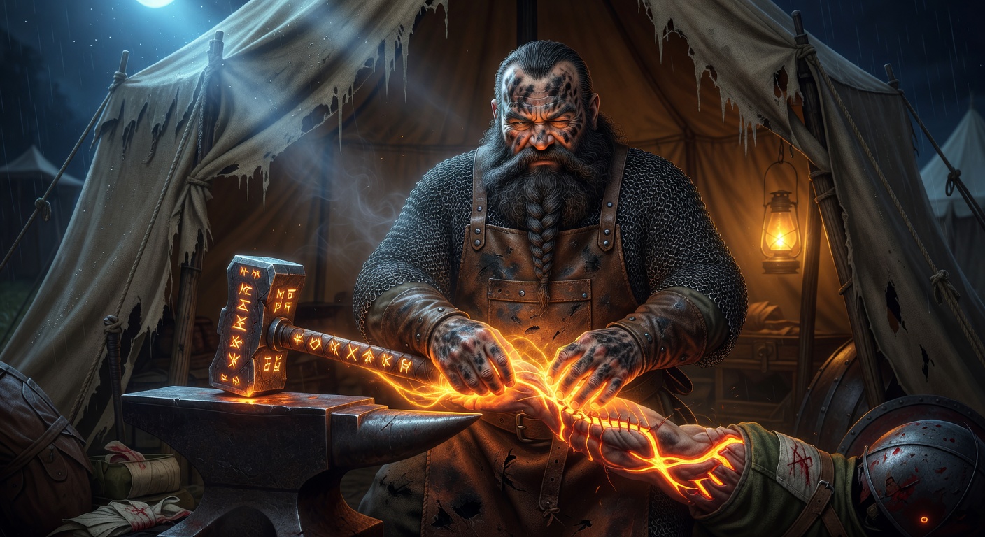 Thrainn 'The Welder' Stone-Eye, a Hill Dwarf Dwarf Cleric — D&D 5e NPC portrait