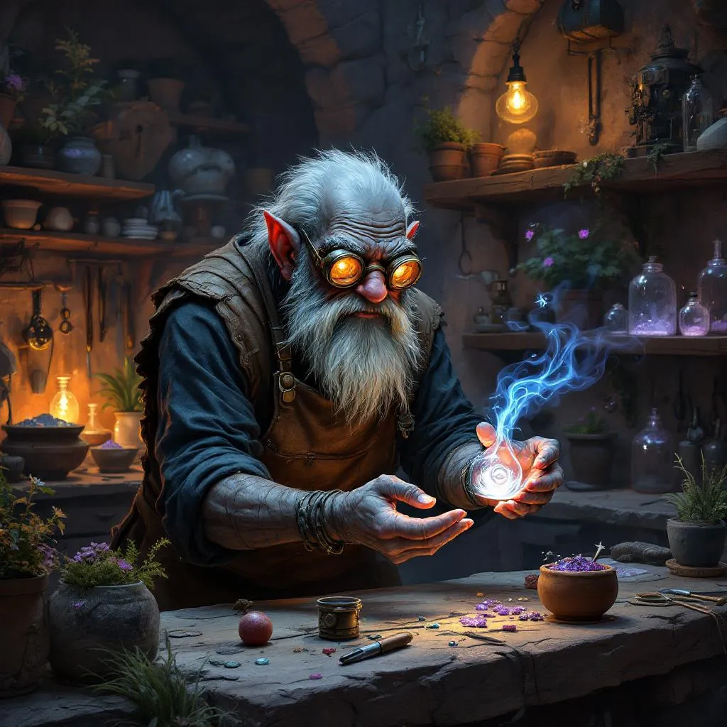 Thulden Deepglass, a Deep Gnome (Svirfneblin) Gnome Rogue — D&D 5e NPC portrait