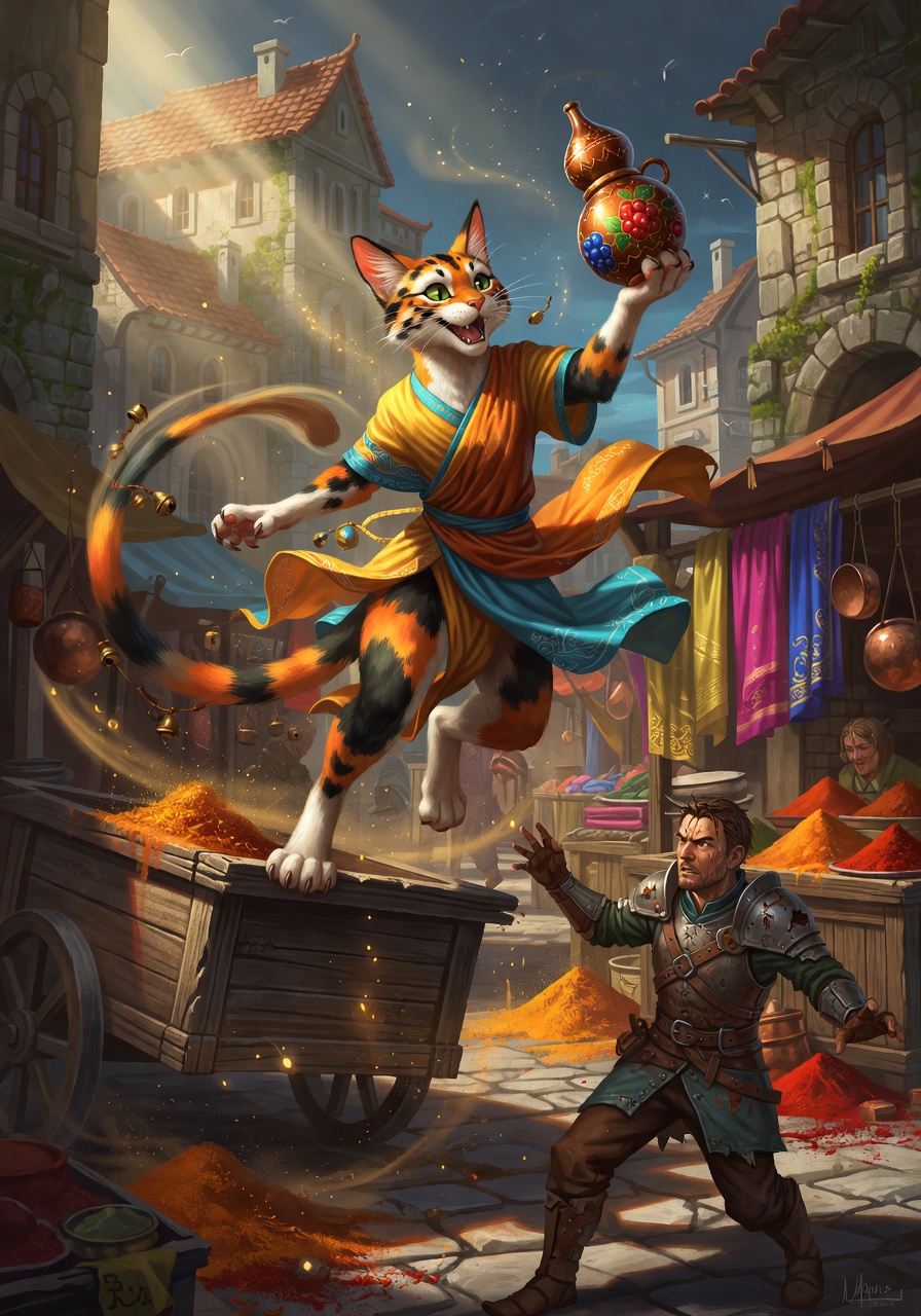 Zizi, a Tabaxi Monk — D&D 5e NPC portrait