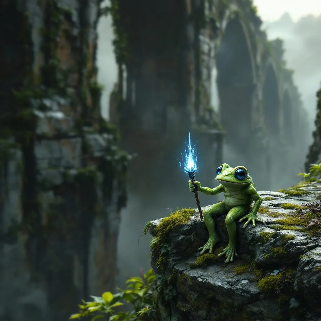 K'rrkk, a Grung Cleric — D&D 5e NPC portrait