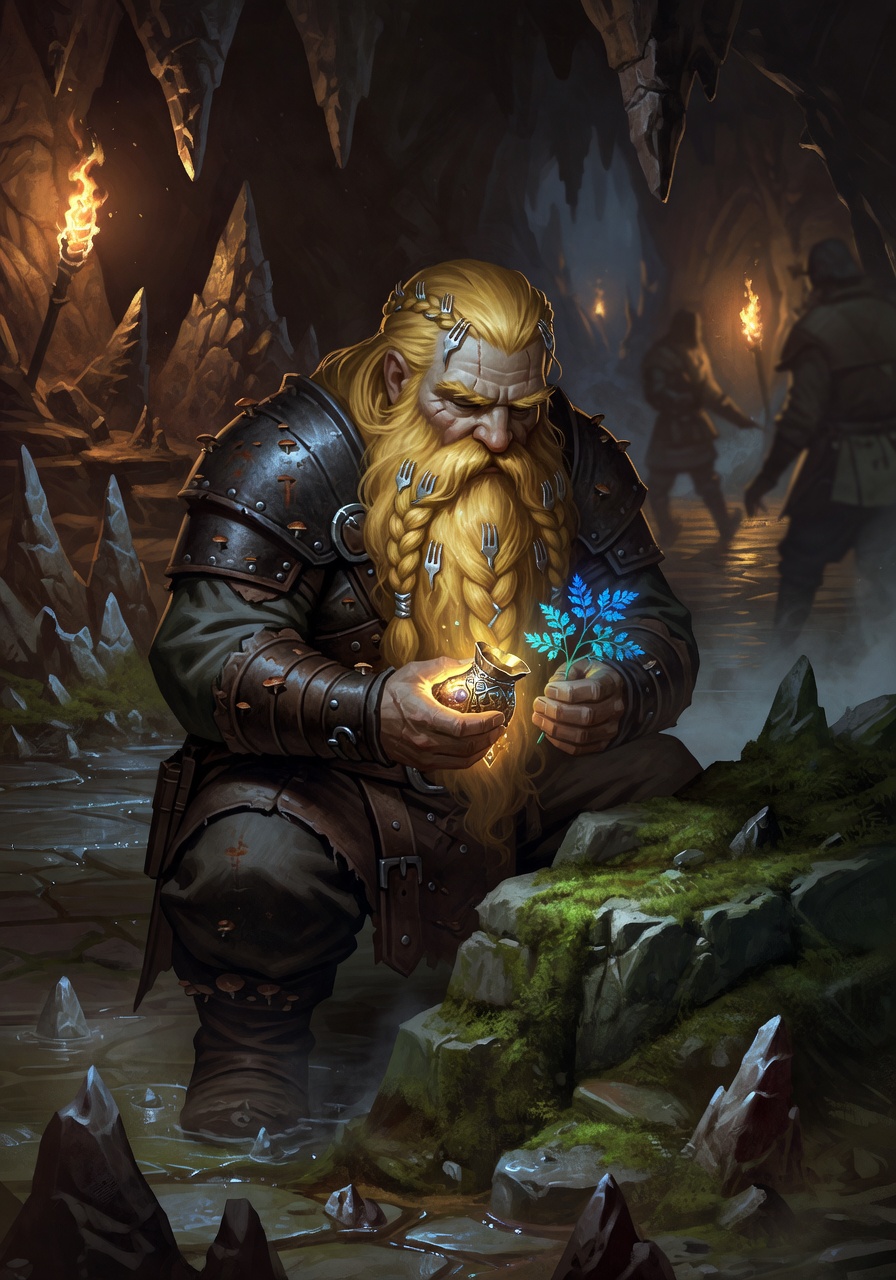 Barnaby Iron-Stomach, a Mountain Dwarf Dwarf Ranger — D&D 5e NPC portrait