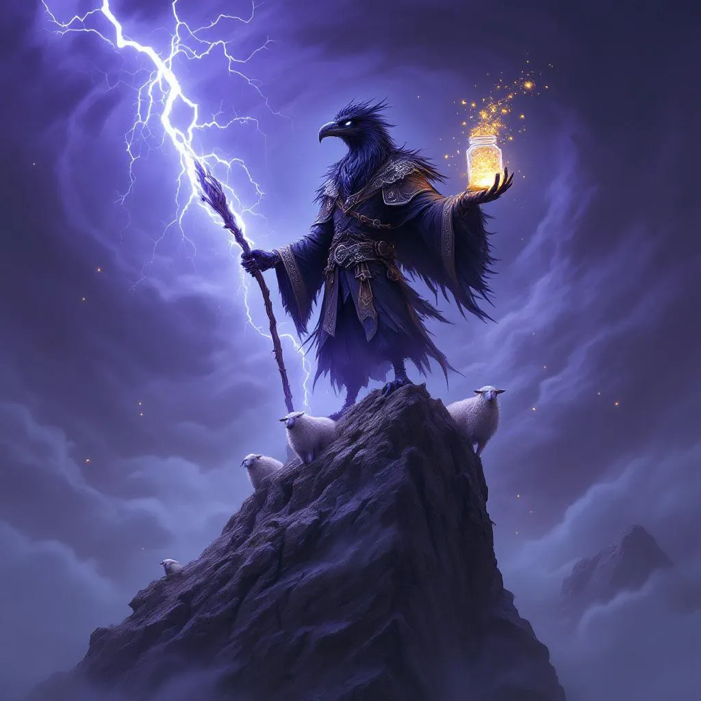 Kreek-Thump, a Kenku Druid — D&D 5e NPC portrait