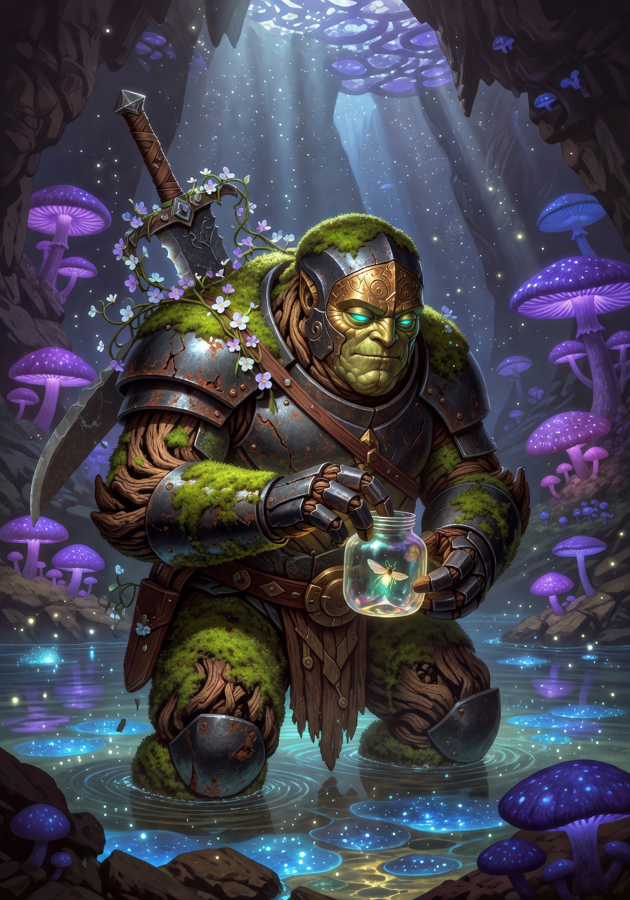 Moss (Unit 7-Blight), a Warforged Ranger — D&D 5e NPC portrait
