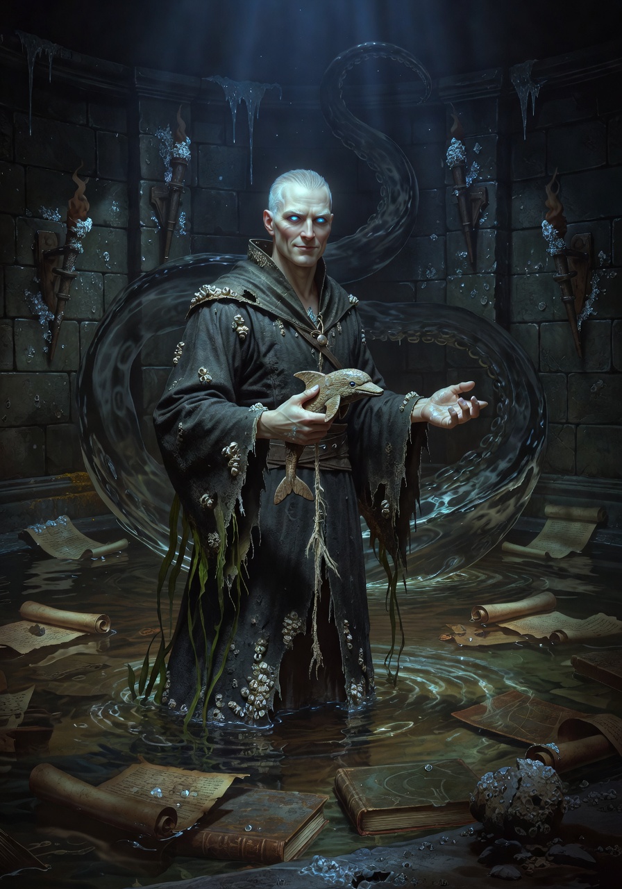 Kaelen Voss, a Kalashtar Warlock — D&D 5e NPC portrait