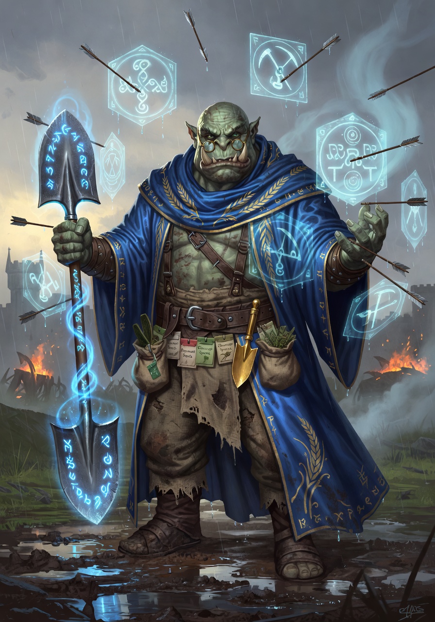 Korg Rootshield, a Orc Wizard — D&D 5e NPC portrait