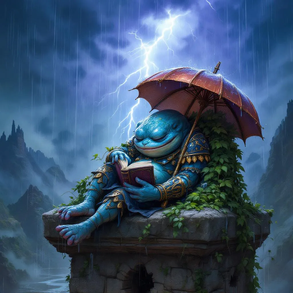 Vespera Rain-Singer, a Grung Cleric — D&D 5e NPC portrait