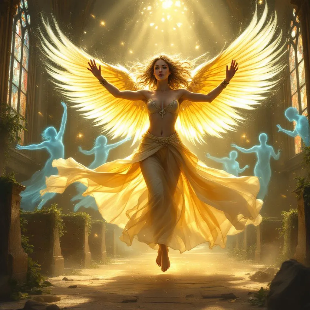 Lyraea Dawnsong, a Protector Aasimar Bard — D&D 5e NPC portrait