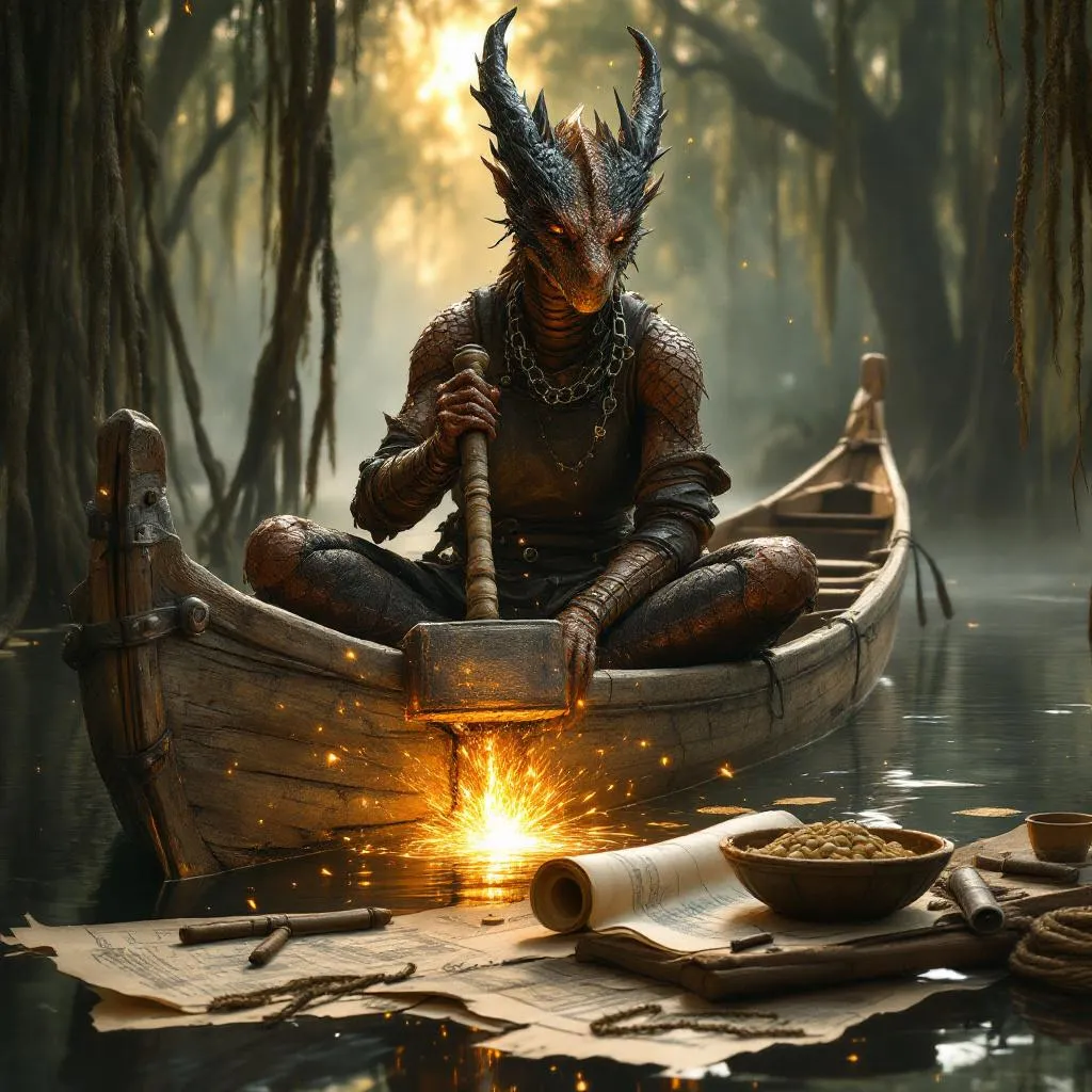 Rhogarax Verthisathurgiesh, a Copper Dragonborn Cleric — D&D 5e NPC portrait