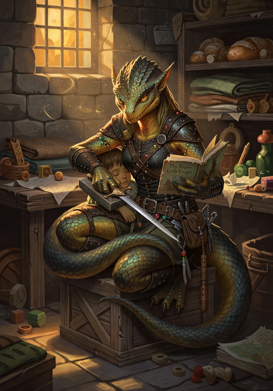 Sshara Kesh, a Lizardfolk Rogue — D&D 5e NPC portrait