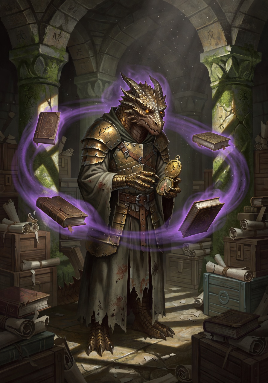 Kriv 'Dust-Eye' Rhogar, a Brass Dragonborn Fighter — D&D 5e NPC portrait