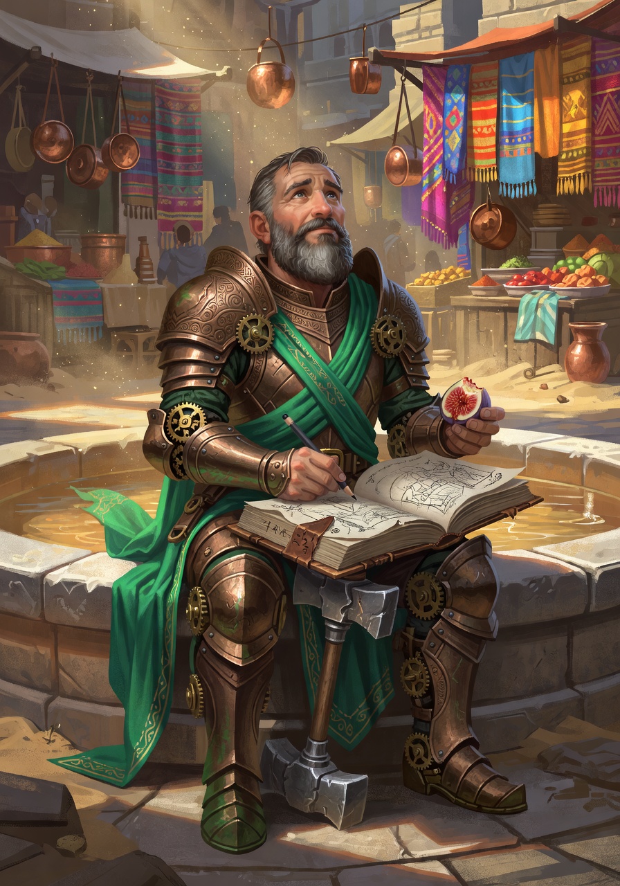 Bazzlewick 'Bazz' Gold-Grinder, a Rock Gnome Gnome Paladin — D&D 5e NPC portrait