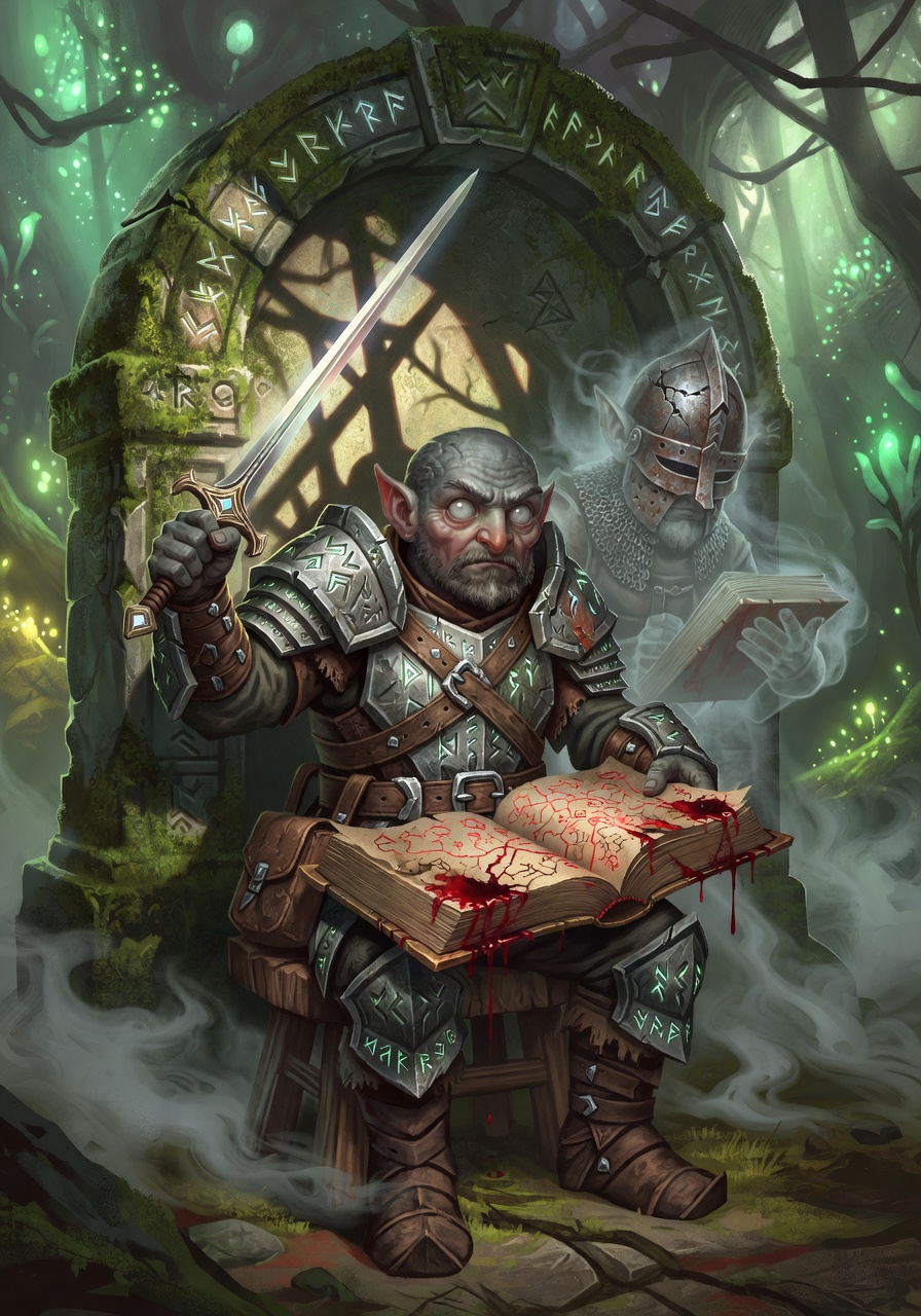 Belen Thul, a Deep Gnome (Svirfneblin) Gnome Blood Hunter — D&D 5e NPC portrait