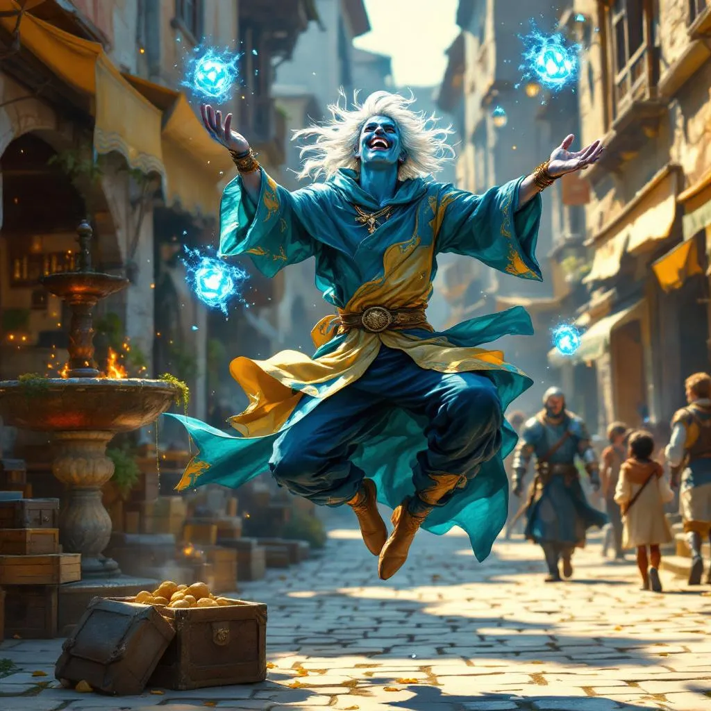 Zephyrin 'Zef' Cloudstep, a Air Genasi Rogue — D&D 5e NPC portrait