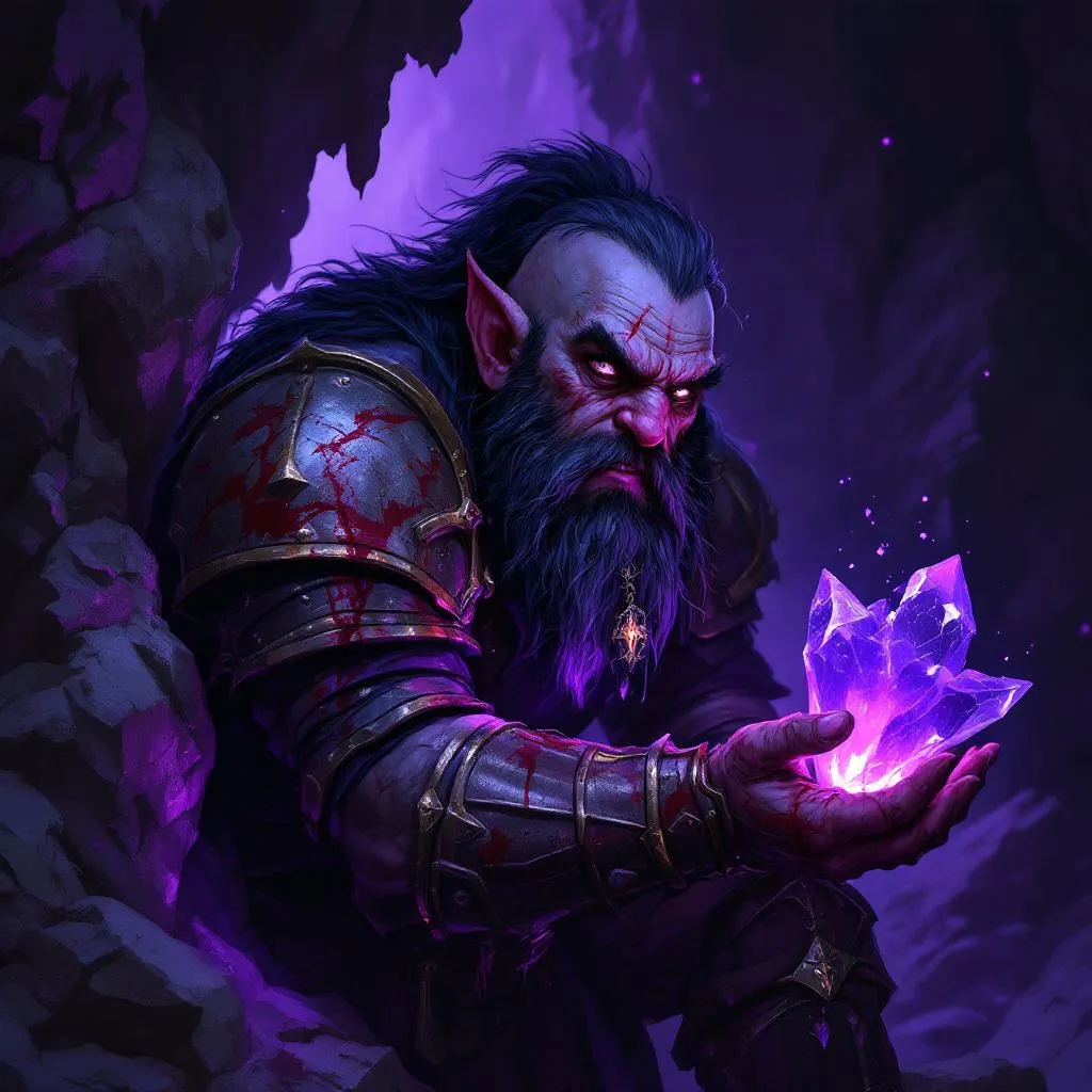 Skornir Stoneheart, a Deep Gnome (Svirfneblin) Gnome Paladin — D&D 5e NPC portrait