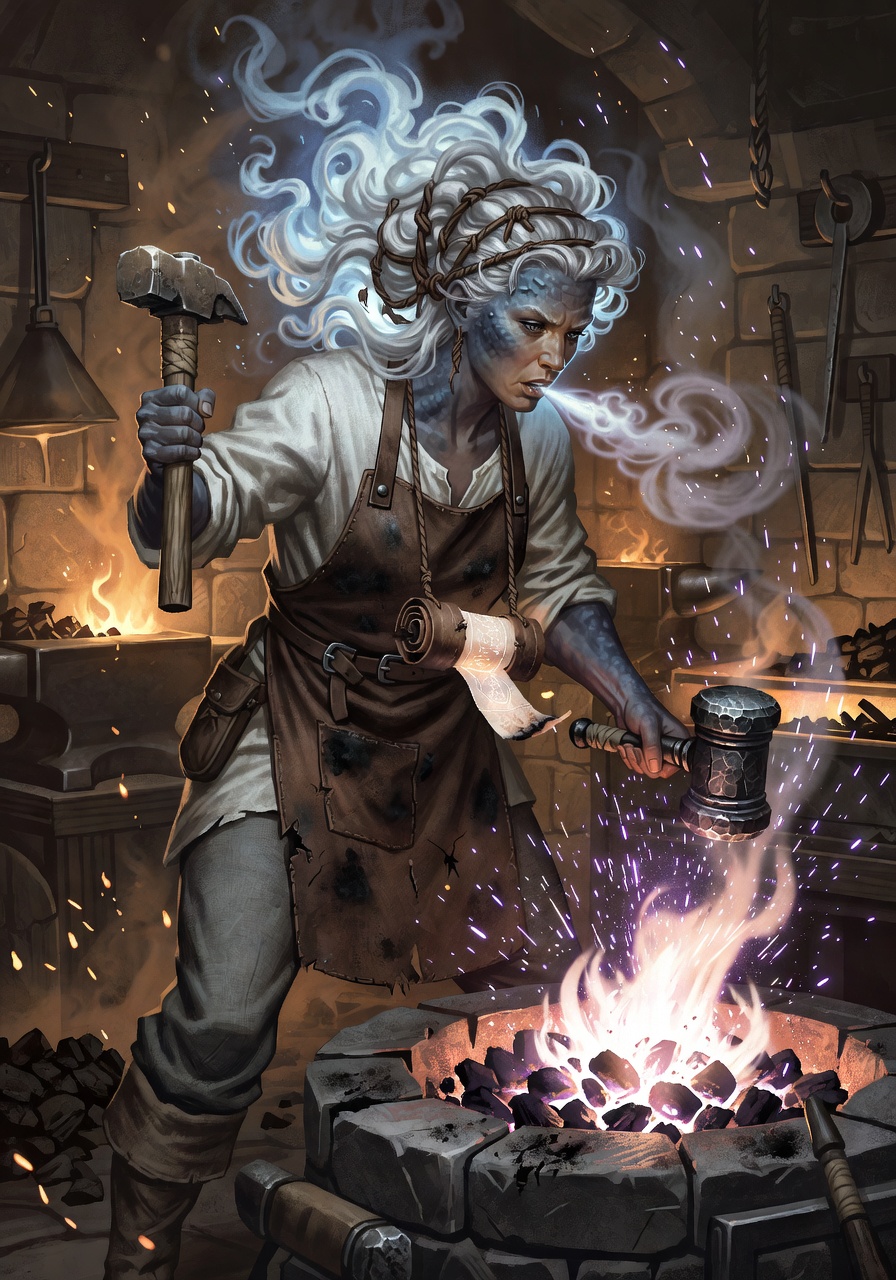 Zephyra Vane, a Air Genasi Rogue — D&D 5e NPC portrait