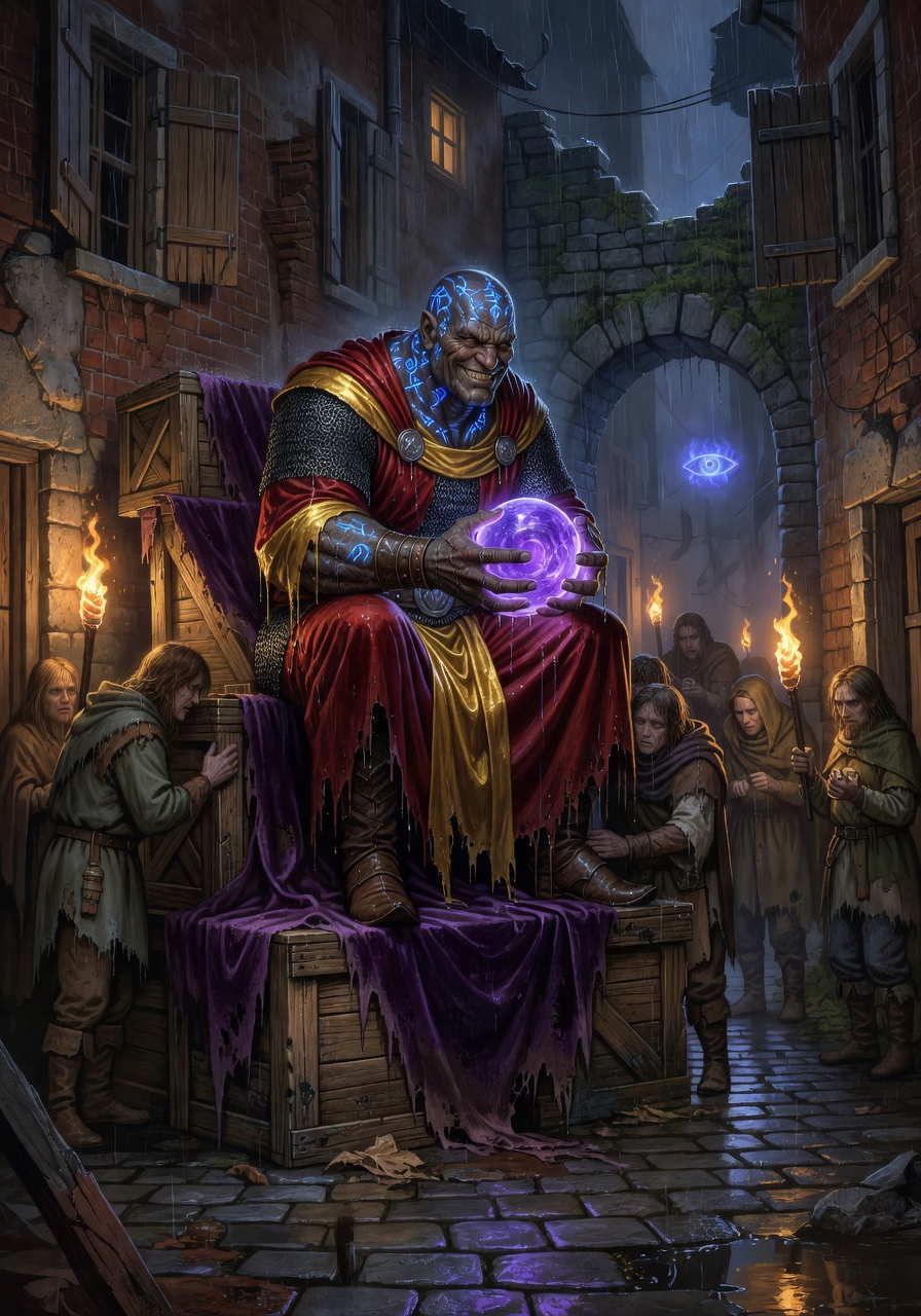 Korth Stone-Sings, a Goliath Cleric — D&D 5e NPC portrait