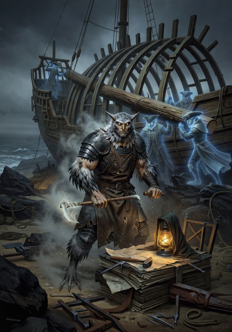 Kaelen Hoot-Smyth, a Owlin Barbarian — D&D 5e NPC portrait