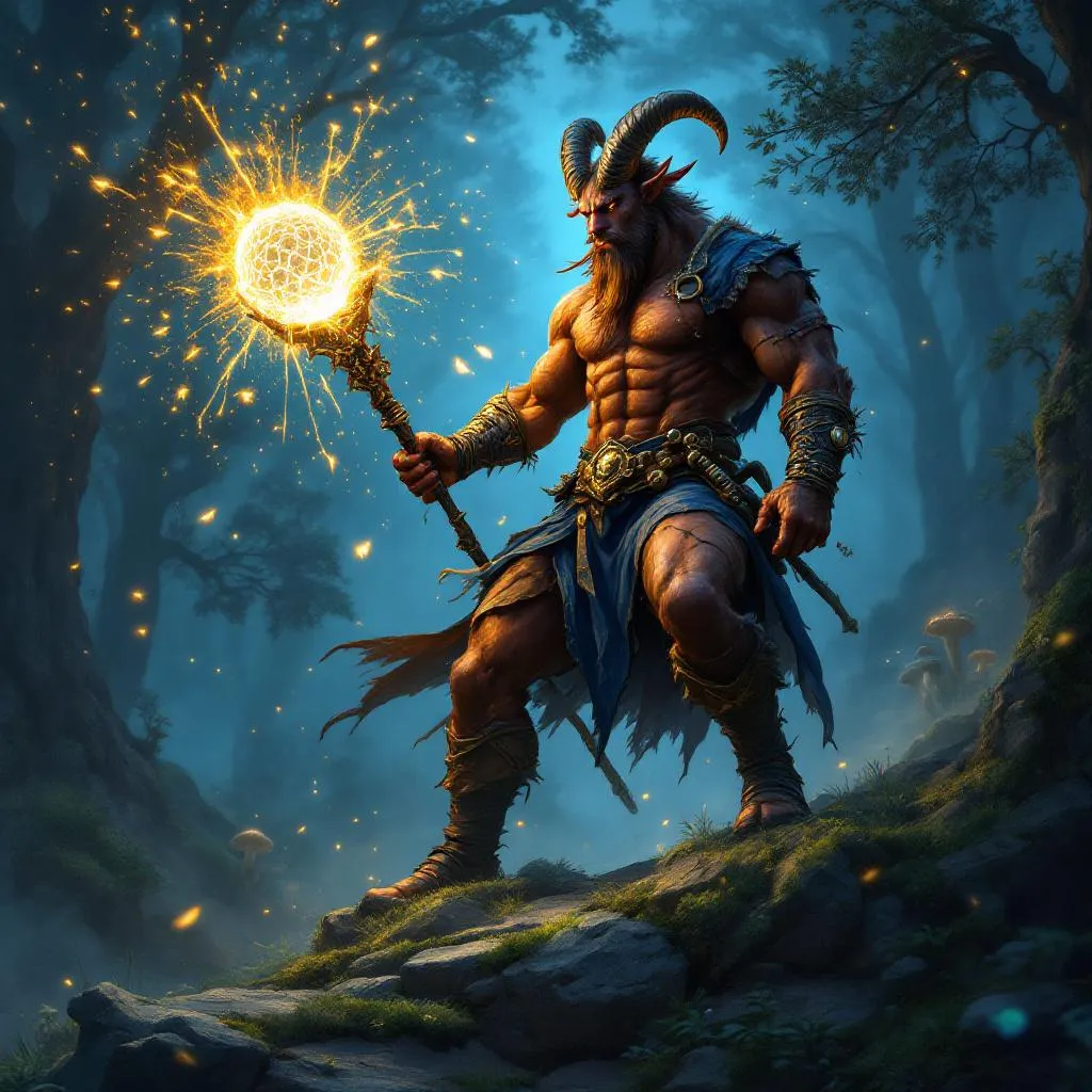 Oryn Valerius, a Satyr Wizard — D&D 5e NPC portrait