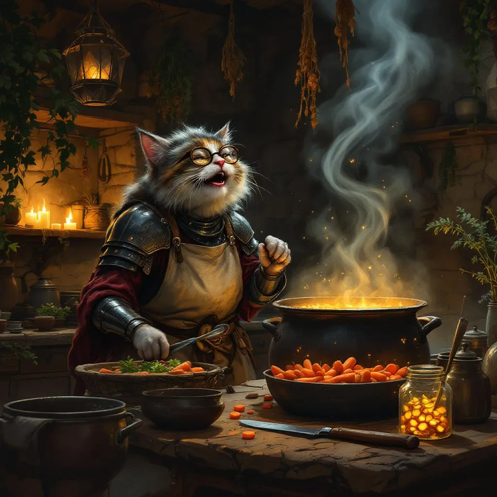 Mama Whiskertallow, a Tabaxi Paladin — D&D 5e NPC portrait