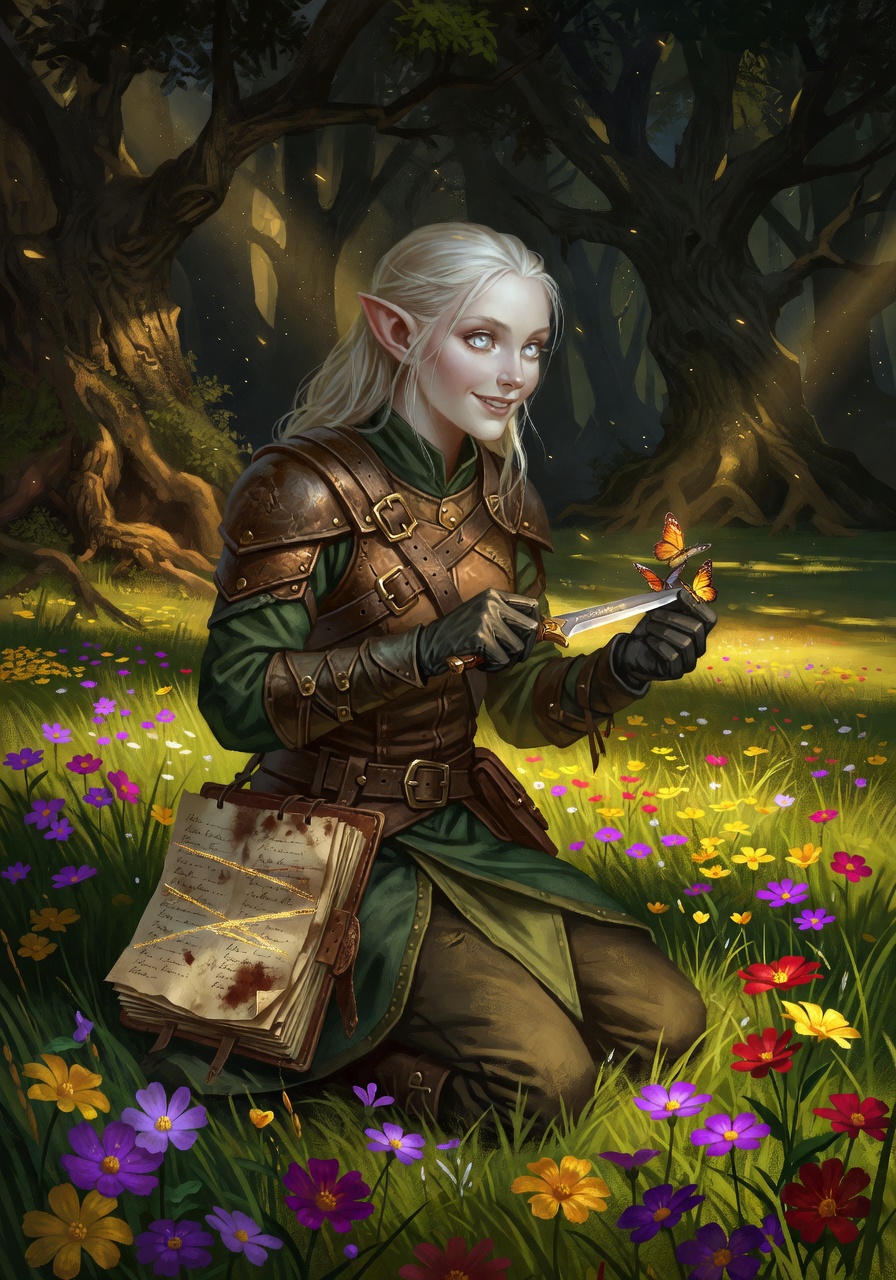 Vesper Nomask, a Changeling Rogue — D&D 5e NPC portrait