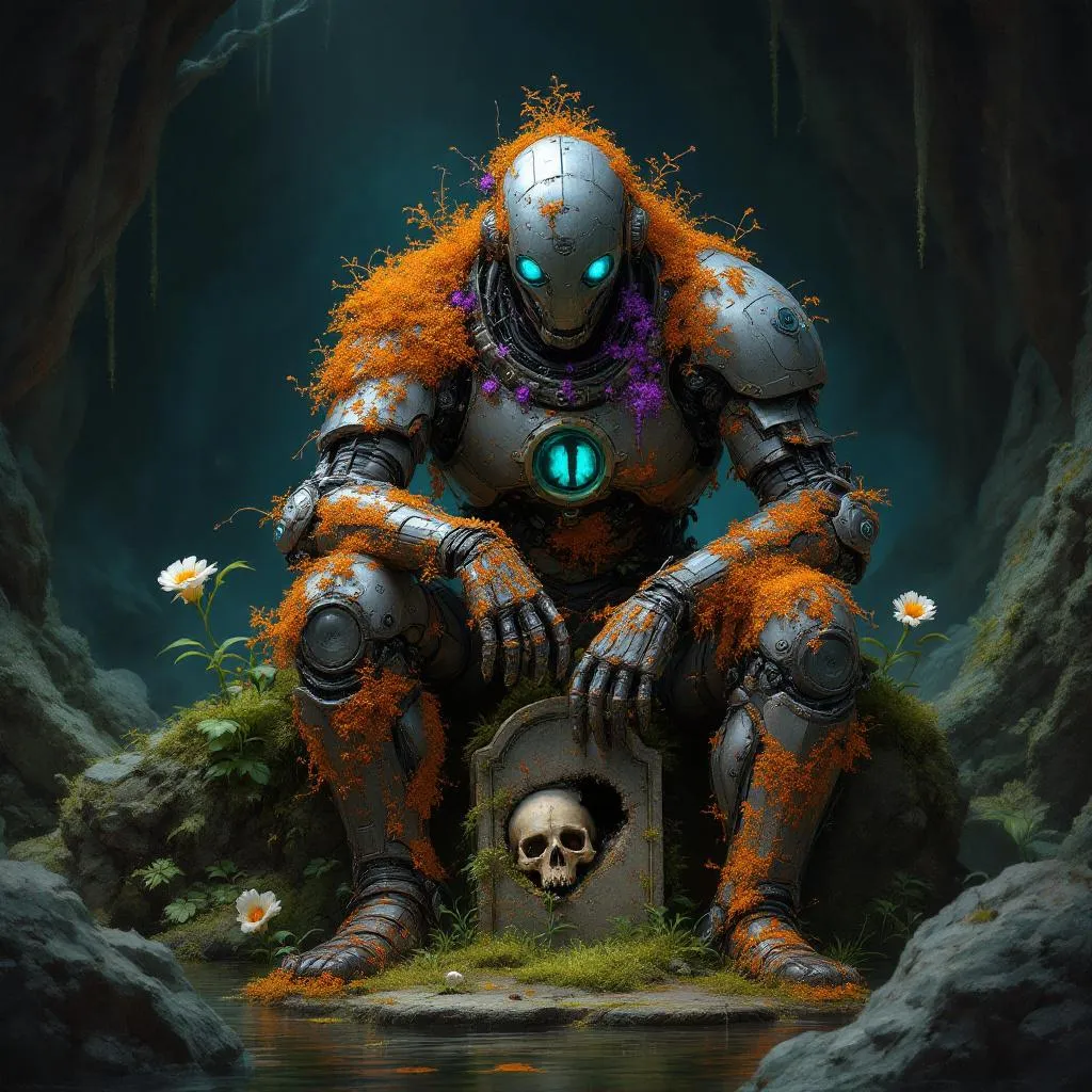 Relic-4, a Warforged Druid — D&D 5e NPC portrait