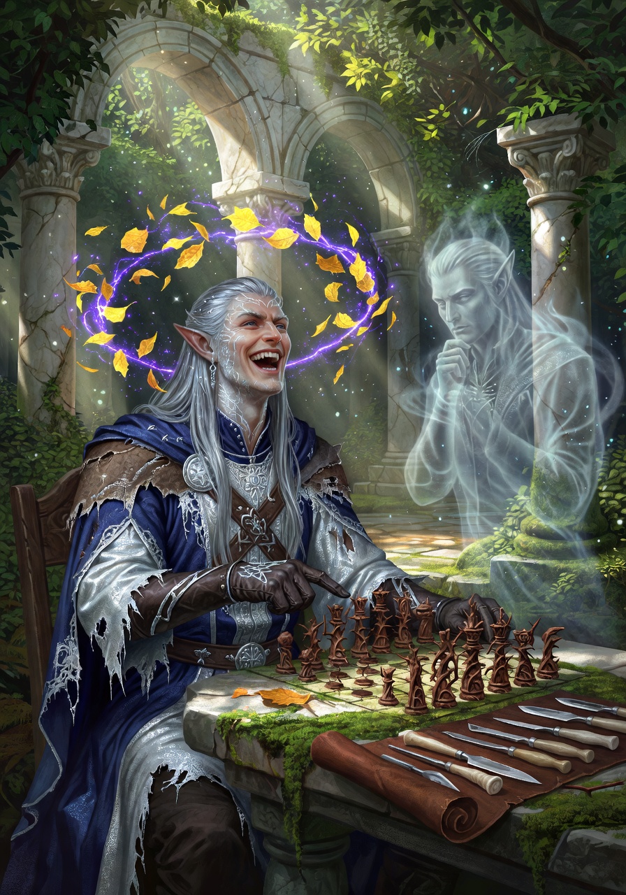 Theren Vaelen, a Eladrin Elf Barbarian — D&D 5e NPC portrait