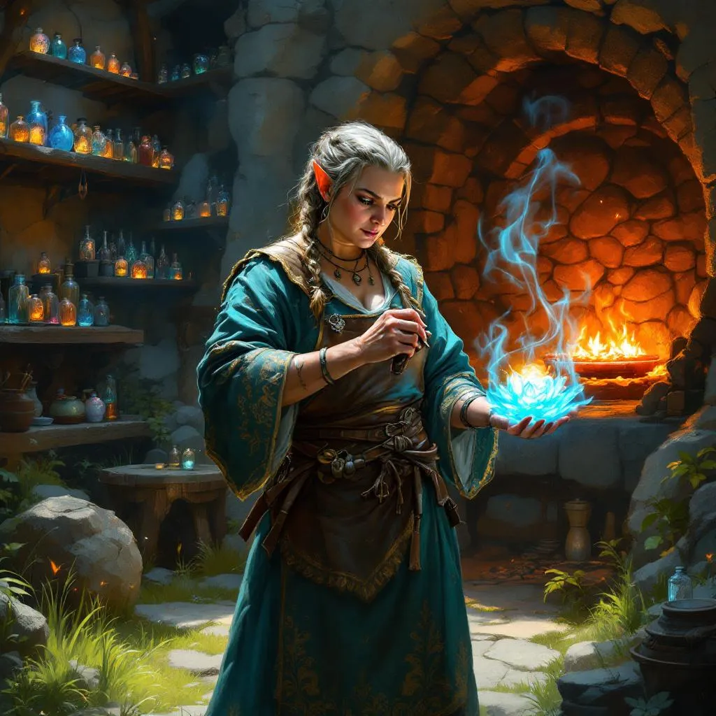 Thistle 'Glass-Heart' Applebee, a Stout Halfling Cleric — D&D 5e NPC portrait