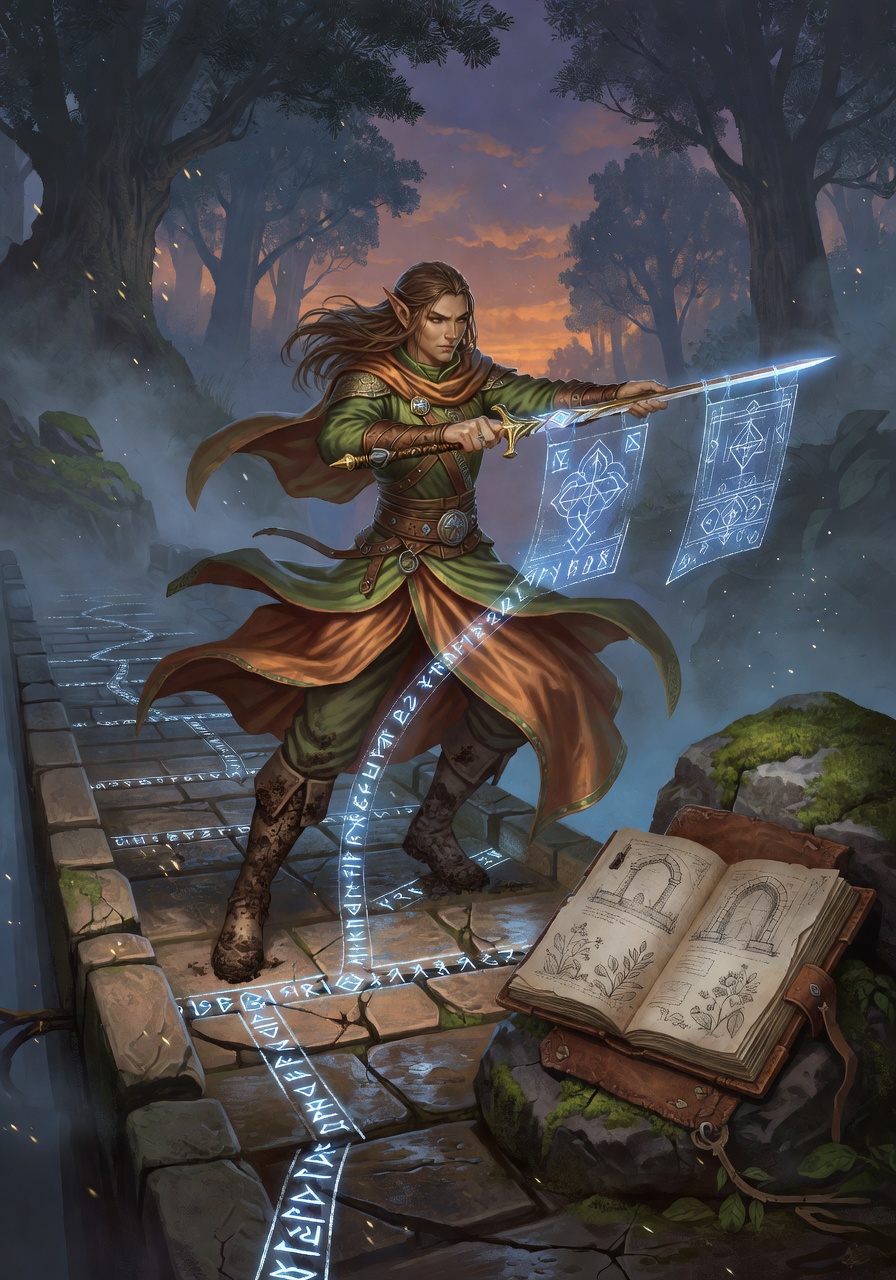 Vaelin Oakhaven, a High Elf Elf Wizard — D&D 5e NPC portrait