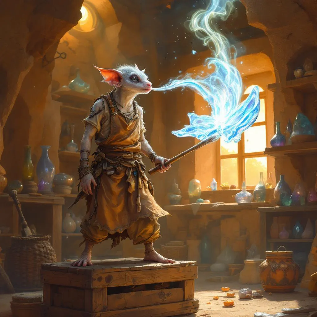 Granny 'Cinder-Lung' Snaggletooth, a Kobold Barbarian — D&D 5e NPC portrait