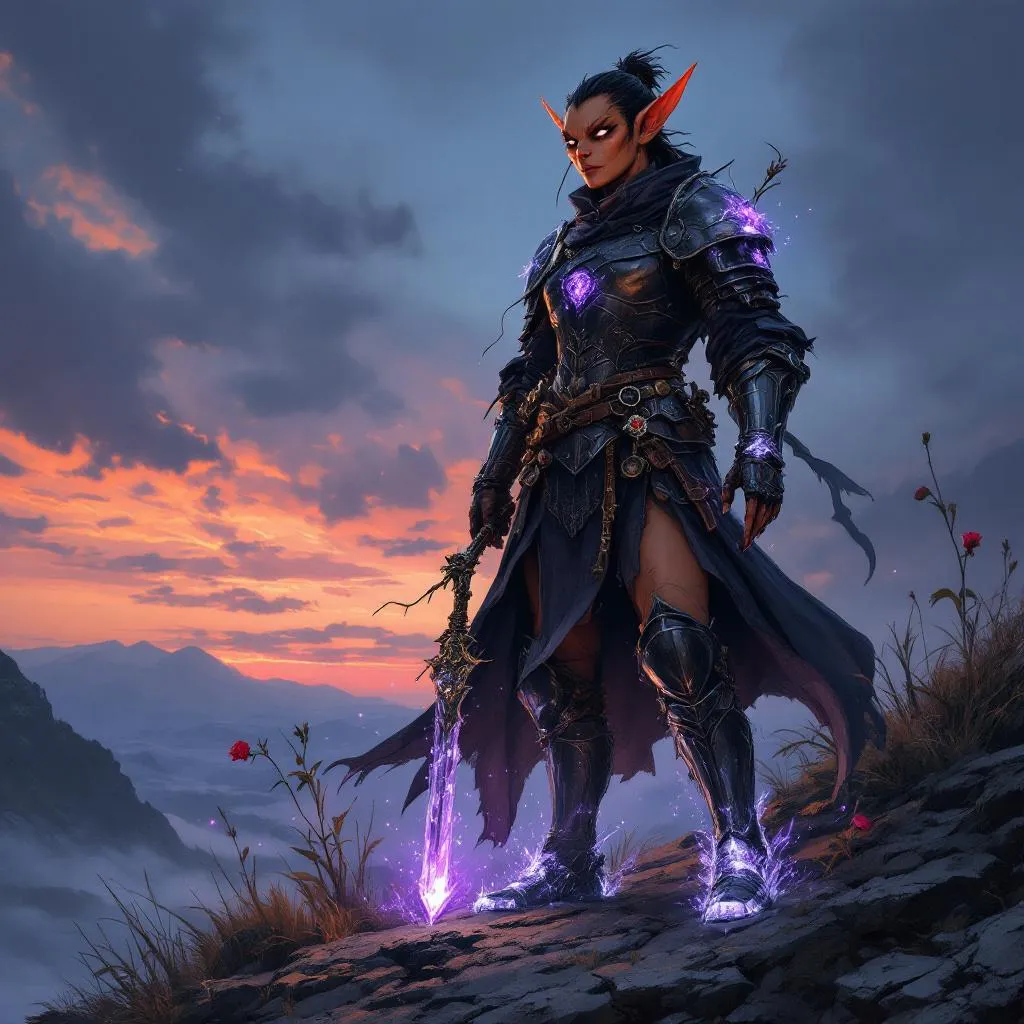 Xanthia of the Iron Shadow, a Hobgoblin Sorcerer — D&D 5e NPC portrait