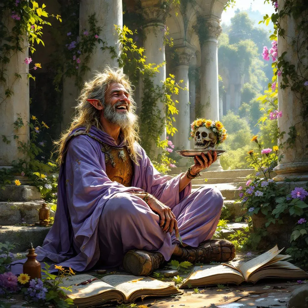 Valerius Bright-Eye, a None High Elf Wizard — D&D 5e NPC portrait